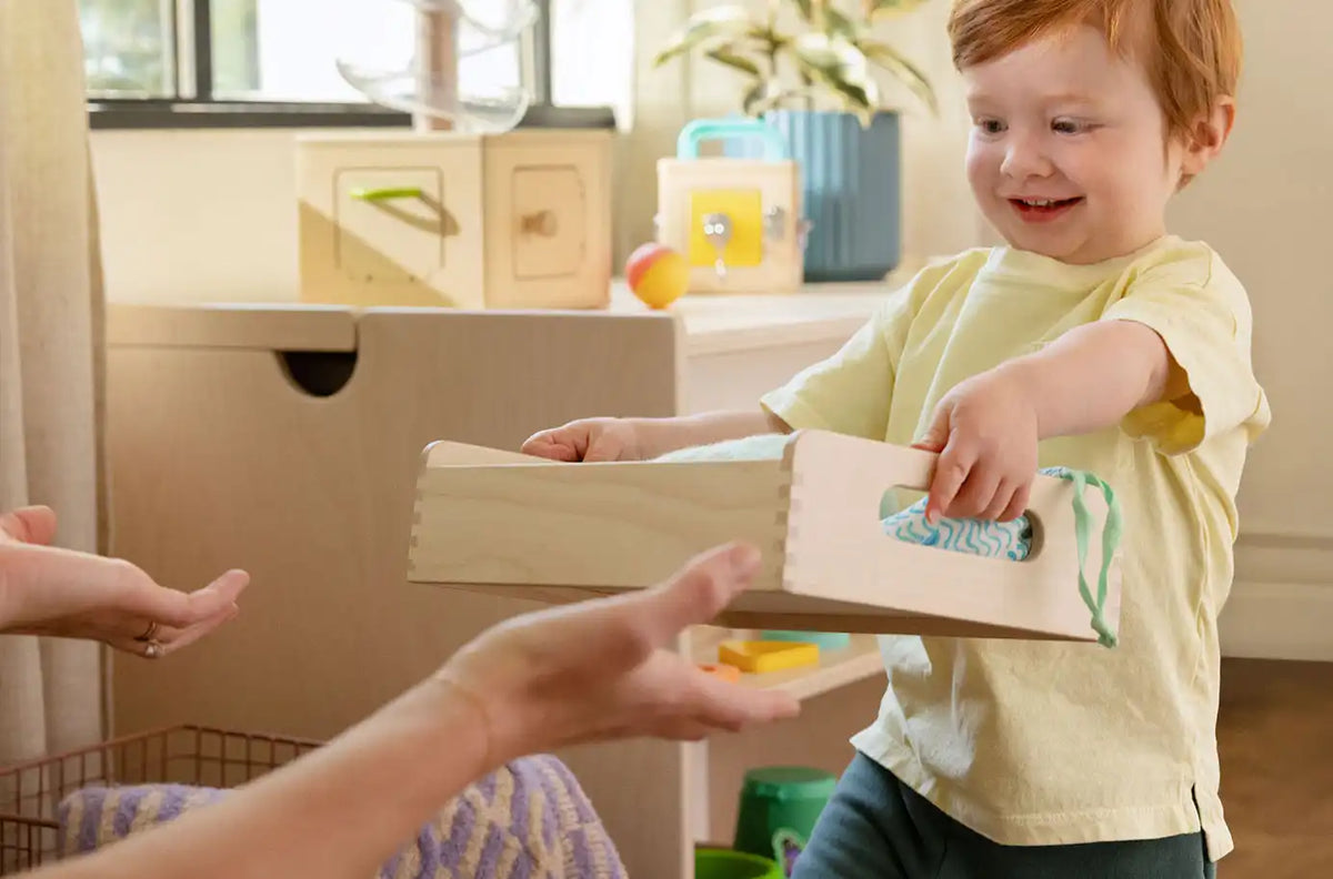 Montessori Wooden Trays & Felt Baskets